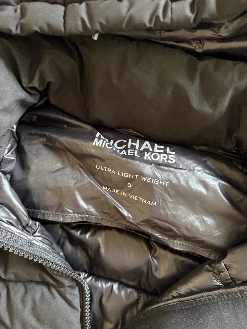 Michael Kors Black Quilted Hooded Long Puffer Coat